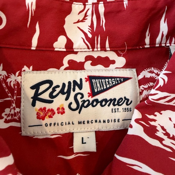 Reyn Spooner Alabama Crimson Tide Hawaiian Button Down Men’s Large EUC - Picture 3 of 7